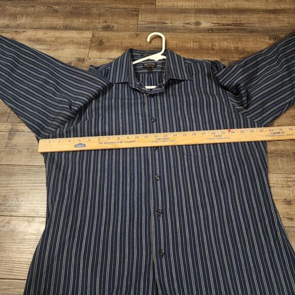 Arrow fitted men's button down striped shirt wrinkle free size Large 2207 - Picture 3 of 5